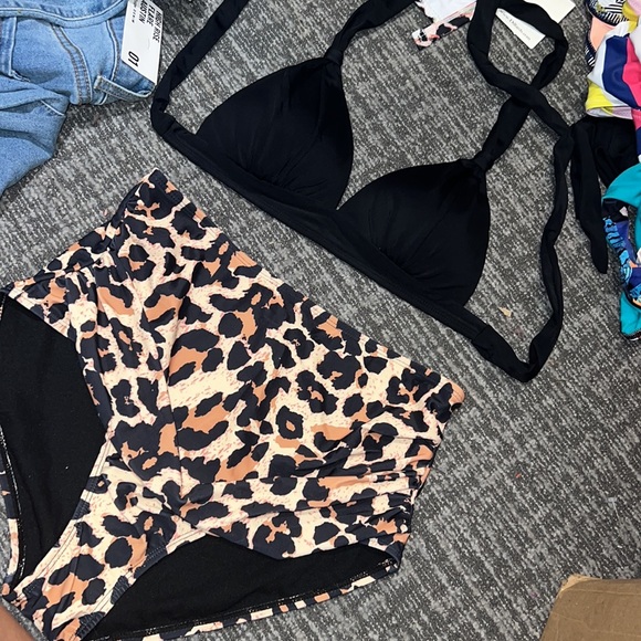 High waisted cheetah retro style bikini swimwear - Picture 2 of 6